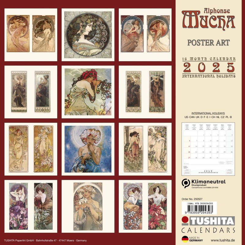 Alphonse Mucha - Jaarkalender 2025 - Catch Utrecht