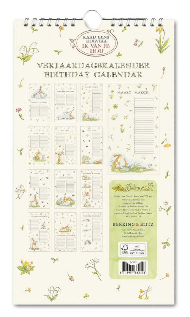 Guess How Much i Love You, Sam McBratney, Anita Jeram, verjaardagskalender - Catch Utrecht