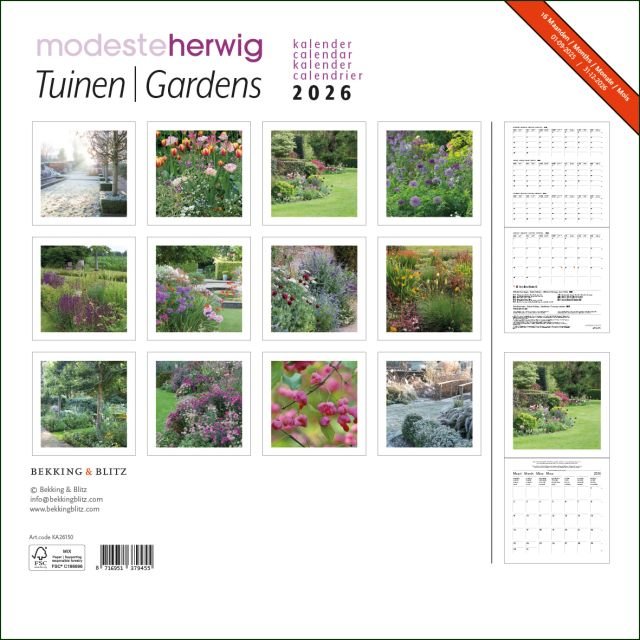 Tuinen - Gardens, Modeste Herwig - Maandkalender 2026 - Catch Utrecht