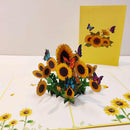Zonnebloemen met vlinder - Pop - Up kaart - Catch Utrecht