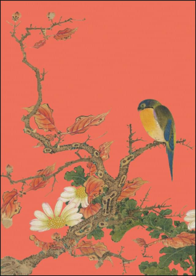 Album of birds and flowers (rood), Hu Feitao, Chester Beatty - Catch Utrecht