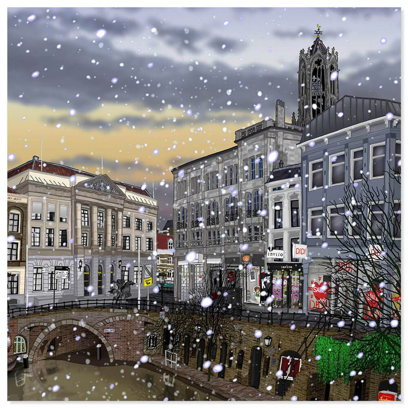 Stadhuisbrug 2, Utrecht in de winter - Catch Utrecht