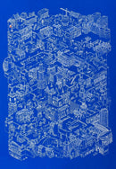 Stairway to Utrecht (zeefdruk blauw) - Catch Utrecht