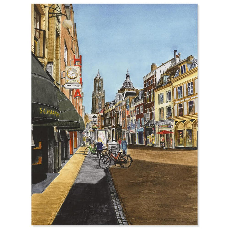 Steenweg, Utrecht (origineel aquarel) - Catch Utrecht